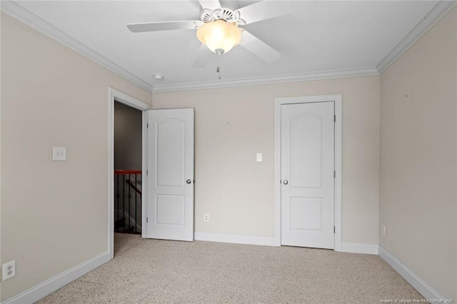 259 Rolling Pines Dr, Spring Lake, NC 28390 - unfurnished bedroom with carpet, ornamental molding, and ceiling fan