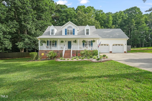 178 Palmer Dr, Clayton, NC 27527 - cape cod-style house featuring covered porch, crawl space, an attached garage, driveway, and stairs