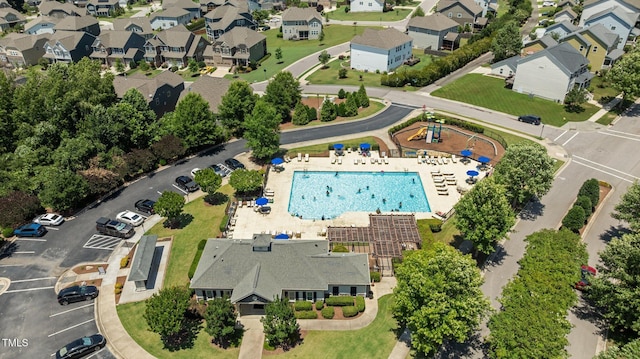 417 Austin View Blvd, Wake Forest, NC 27587 - aerial view of residential area featuring a pool area