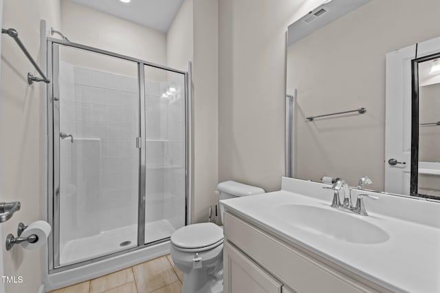 417 Austin View Blvd, Wake Forest, NC 27587 - bathroom with a stall shower, vanity, and tile patterned floors