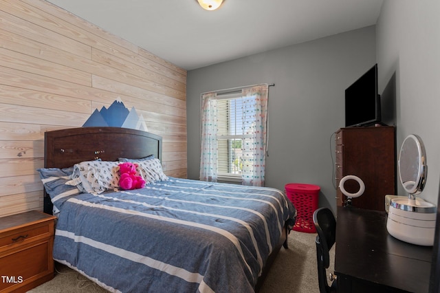 417 Austin View Blvd, Wake Forest, NC 27587 - bedroom with carpet flooring and wooden walls