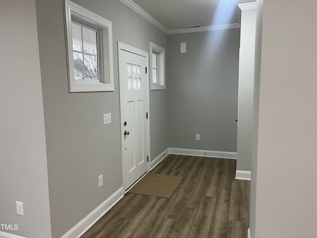 3204 Overlook Ct, Burlington, NC 27215 - foyer entrance featuring wood finished floors, plenty of natural light, and crown molding