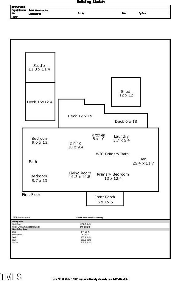 1403 Meadow Ln, Chapel Hill, NC 27516 - view of room layout