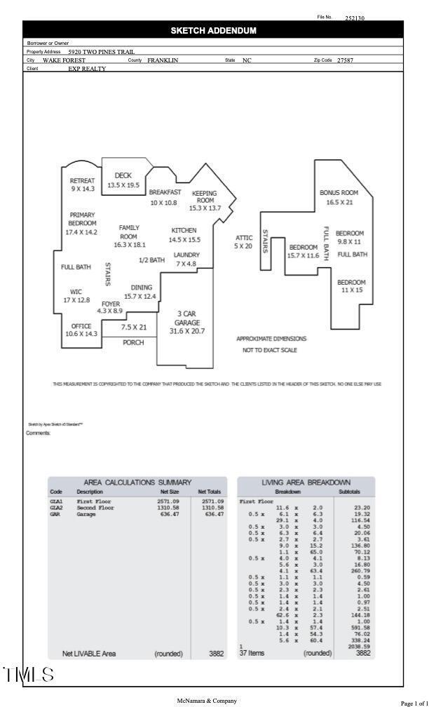 5920 Two Pines Trl, Wake Forest, NC 27587 - view of home floor plan