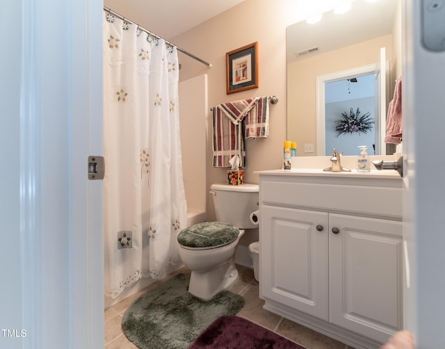 5920 Two Pines Trl, Wake Forest, NC 27587 - full bathroom featuring tile patterned flooring, vanity, and shower / tub combo with curtain