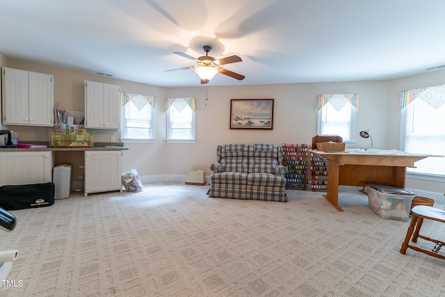 5920 Two Pines Trl, Wake Forest, NC 27587 - office featuring ceiling fan, light carpet, and radiator heating unit