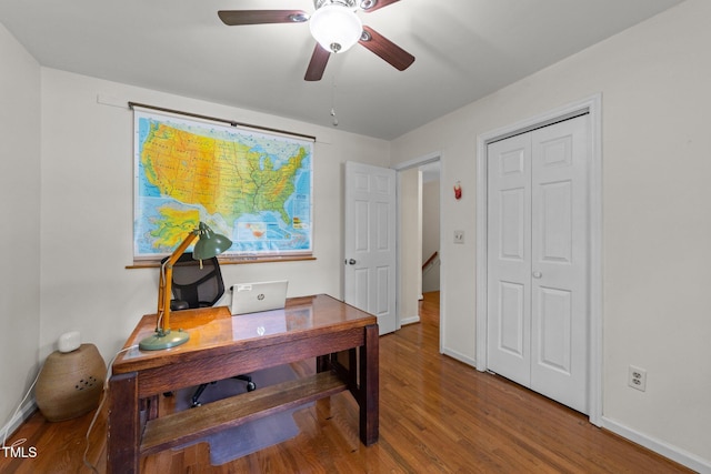 308 Trappers Sack Rd, Cary, NC 27513 - office space featuring wood finished floors and ceiling fan