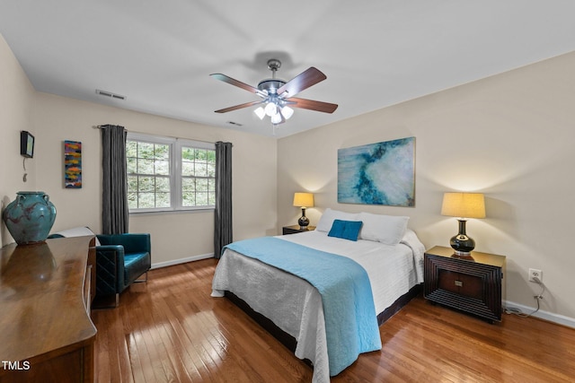 308 Trappers Sack Rd, Cary, NC 27513 - bedroom with hardwood / wood-style flooring and a ceiling fan