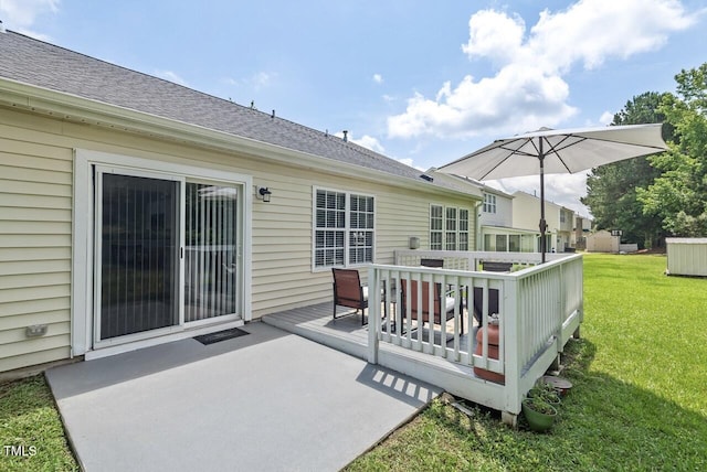 611 Quartz Dr, Durham, NC 27703 - view of patio / terrace featuring a wooden deck