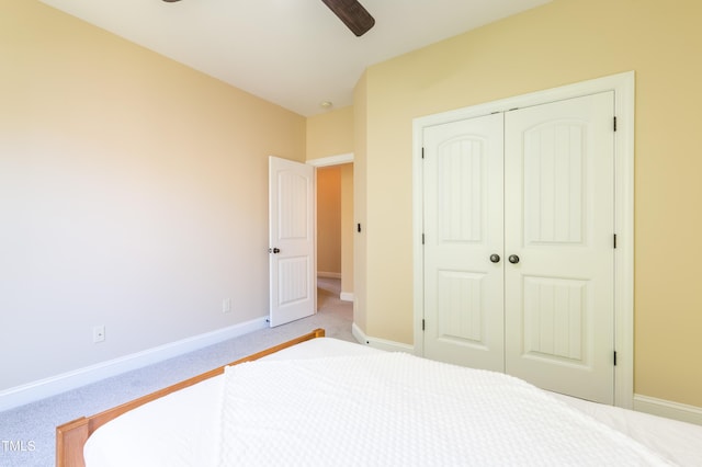 9701 Corktree Ct, Wake Forest, NC 27587 - carpeted bedroom featuring a closet and ceiling fan