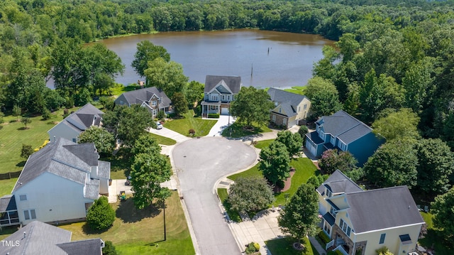 9701 Corktree Ct, Wake Forest, NC 27587 - aerial view of residential area with a forest and a nearby body of water