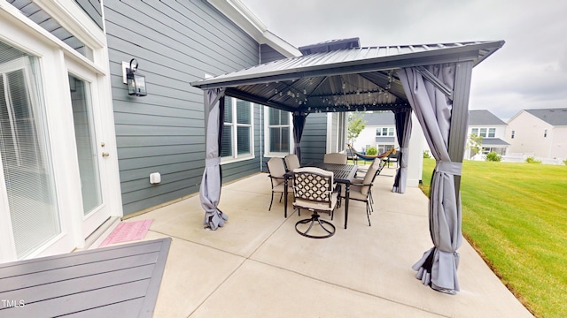 1720 Pinecliff Ct, Fuquay Varina, NC 27526 - view of patio featuring a gazebo and outdoor dining space
