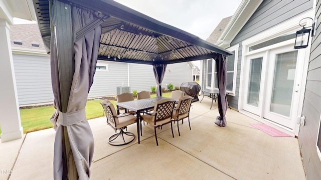 1720 Pinecliff Ct, Fuquay Varina, NC 27526 - view of patio featuring a gazebo, outdoor dining area, and a grill
