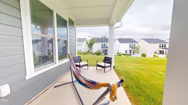 1720 Pinecliff Ct, Fuquay Varina, NC 27526 - porch featuring a residential view and a lawn