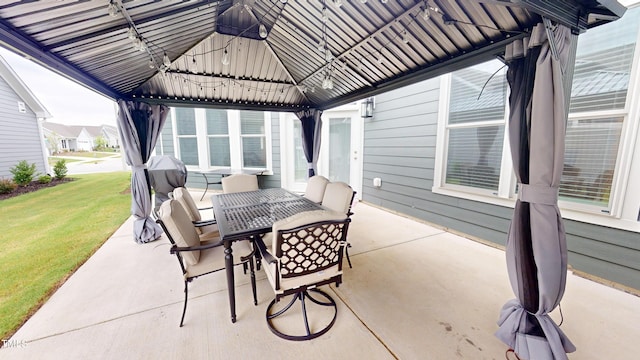 1720 Pinecliff Ct, Fuquay Varina, NC 27526 - view of patio / terrace featuring a gazebo and outdoor dining area