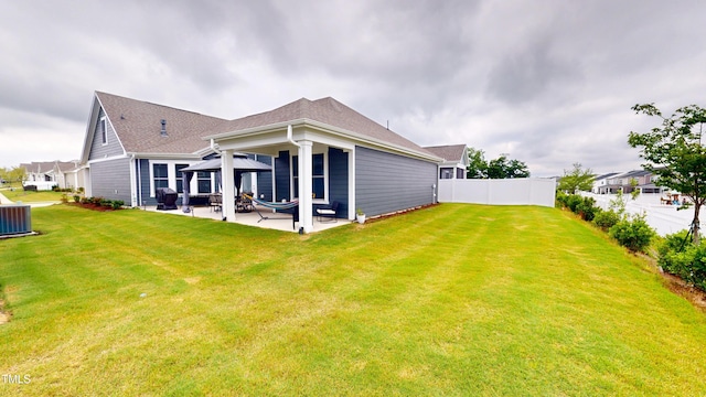 1720 Pinecliff Ct, Fuquay Varina, NC 27526 - rear view of house with a patio area, a fenced backyard, and a gazebo