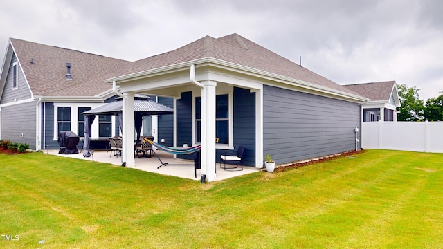 1720 Pinecliff Ct, Fuquay Varina, NC 27526 - rear view of property featuring a patio area, a gazebo, and a shingled roof