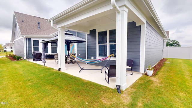 1720 Pinecliff Ct, Fuquay Varina, NC 27526 - rear view of house with a gazebo and a patio area