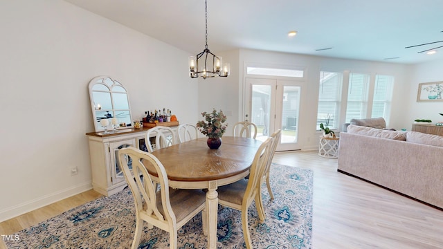 1720 Pinecliff Ct, Fuquay Varina, NC 27526 - dining area featuring a chandelier, light wood finished floors, and recessed lighting