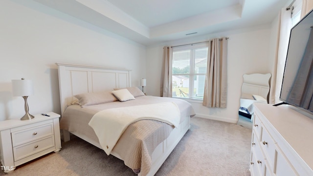 1720 Pinecliff Ct, Fuquay Varina, NC 27526 - bedroom featuring light colored carpet and a tray ceiling