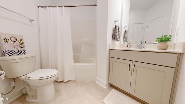1720 Pinecliff Ct, Fuquay Varina, NC 27526 - bathroom with vanity, shower / bath combo with shower curtain, and tile patterned flooring