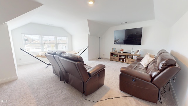 1720 Pinecliff Ct, Fuquay Varina, NC 27526 - living area featuring vaulted ceiling and light colored carpet