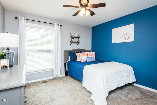 2120 Northcrest Dr, Elon, NC 27244 - bedroom featuring carpet flooring, multiple windows, and ceiling fan
