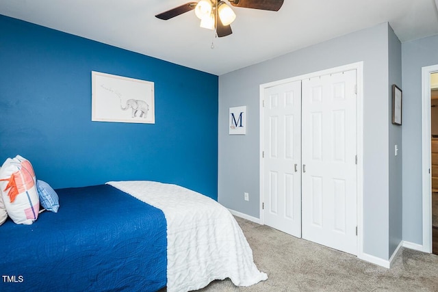 2120 Northcrest Dr, Elon, NC 27244 - carpeted bedroom featuring ceiling fan and a closet