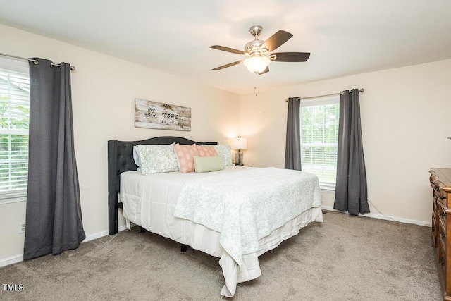 2120 Northcrest Dr, Elon, NC 27244 - bedroom with carpet floors and a ceiling fan