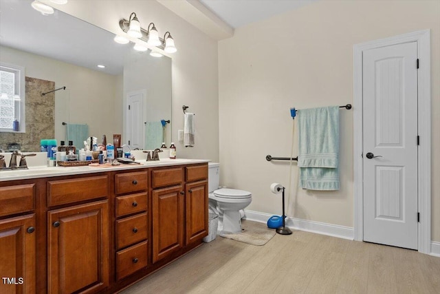 23 Northern Way Ct, Durham, NC 27712 - full bathroom featuring wood finished floors, a tile shower, and double vanity