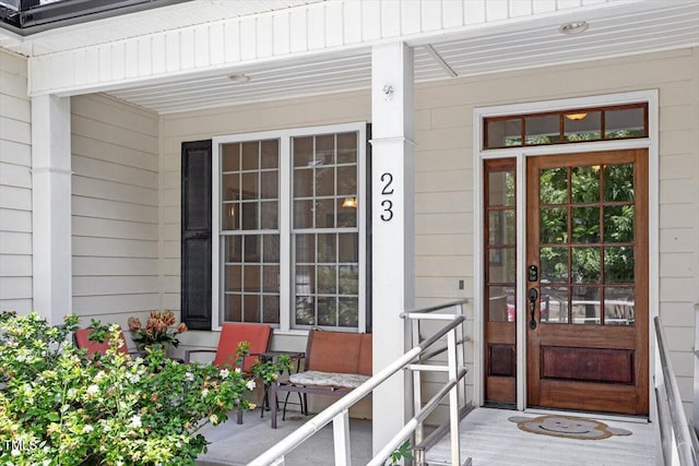 23 Northern Way Ct, Durham, NC 27712 - doorway to property with a porch