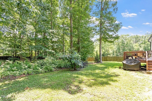 23 Northern Way Ct, Durham, NC 27712 - fenced backyard featuring a wooden deck