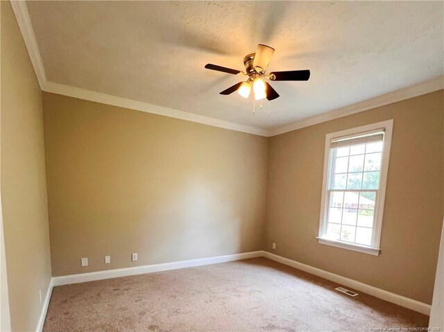 333 Westwater Way, Fayetteville, NC 28301 - carpeted spare room with ornamental molding and ceiling fan