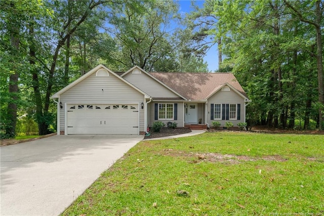 40 Blue Heron Ct, Sanford, NC 27332 - single story home with a garage, concrete driveway, and a front yard