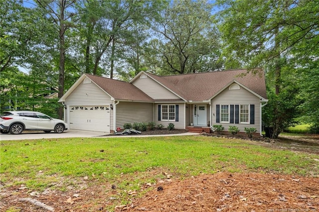 40 Blue Heron Ct, Sanford, NC 27332 - ranch-style home featuring an attached garage, a front yard, and concrete driveway