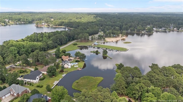 40 Blue Heron Ct, Sanford, NC 27332 - aerial view of property and surrounding area featuring a forest and a large body of water