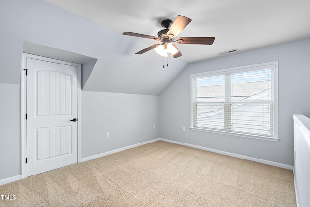 1104 Gaston Manor Dr, Durham, NC 27703 - additional living space with carpet floors, lofted ceiling, and a ceiling fan
