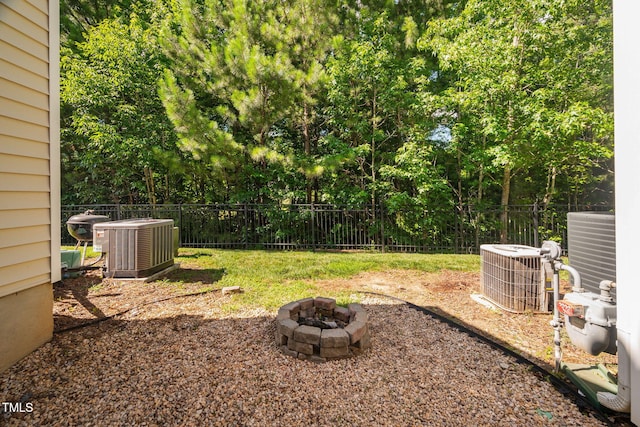 8422 Central Dr, Raleigh, NC 27613 - fenced backyard featuring a fire pit