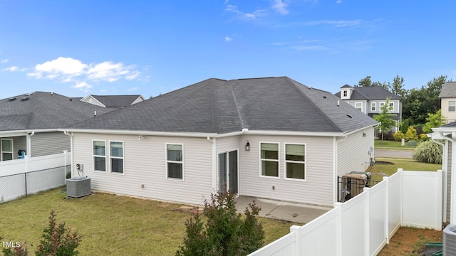 119 Yadkin St, Clayton, NC 27520 - back of property with a fenced backyard and roof with shingles
