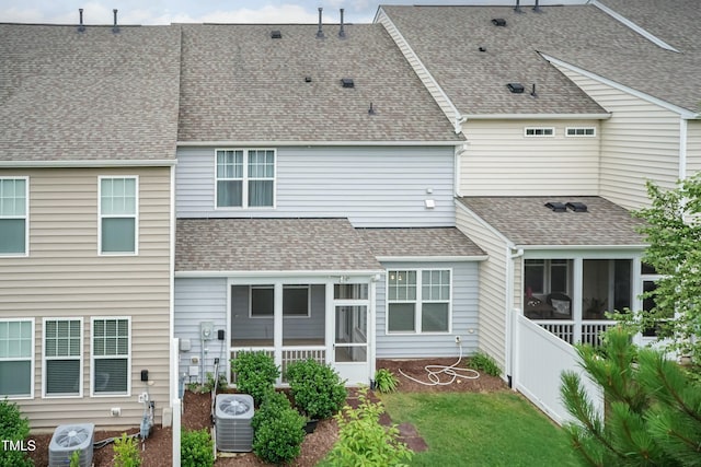 9 Moss Side Ter, Durham, NC 27703 - rear view of property with a sunroom and roof with shingles