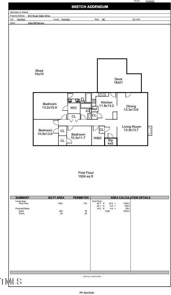 810 Royal Oaks Dr, Durham, NC 27712 - view of room layout