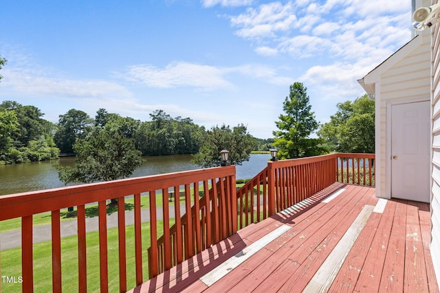 400 Nottinghill Walk, Apex, NC 27502 - deck with a water view and a yard