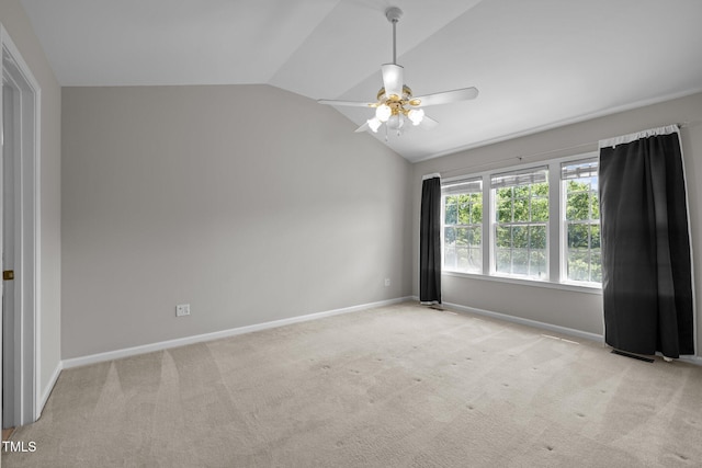400 Nottinghill Walk, Apex, NC 27502 - empty room with lofted ceiling, ceiling fan, and carpet flooring