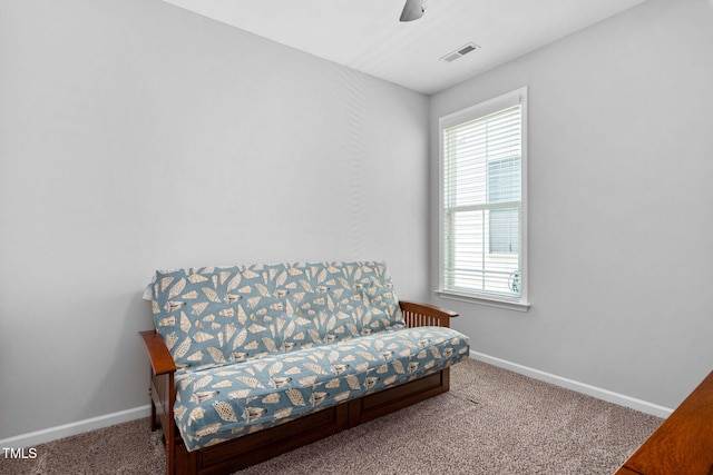 1019 Santiago St, Durham, NC 27703 - living area featuring carpet flooring, plenty of natural light, and ceiling fan