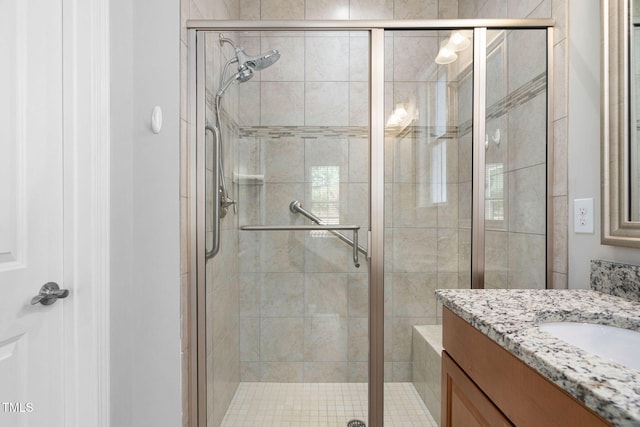 1019 Santiago St, Durham, NC 27703 - full bathroom with vanity and a shower stall