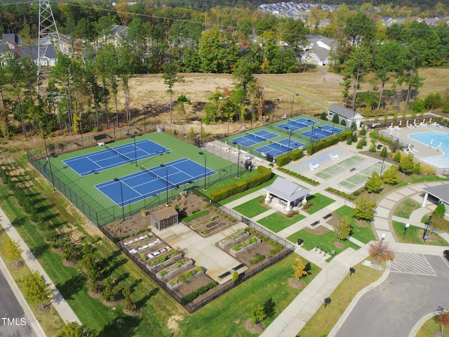 1019 Santiago St, Durham, NC 27703 - aerial view of a pool area
