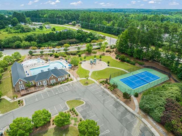 525 Kings Lake Way, Durham, NC 27703 - bird's eye view of a heavily wooded area