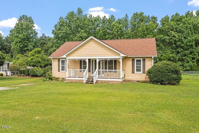 34 Scotts Creek Run, Angier, NC 27501 - view of front facade featuring a porch and crawl space