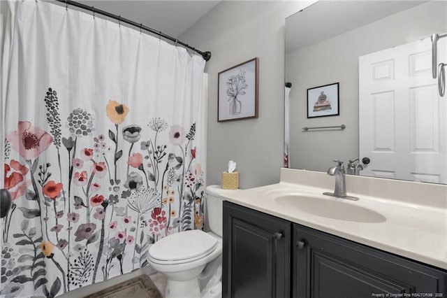 82 Pine Hawk Dr, Spring Lake, NC 28390 - bathroom featuring vanity and curtained shower