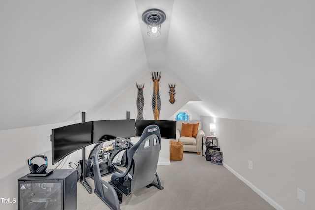 8801 Valley Hill Ct, Apex, NC 27539 - carpeted bedroom featuring vaulted ceiling and baseboards